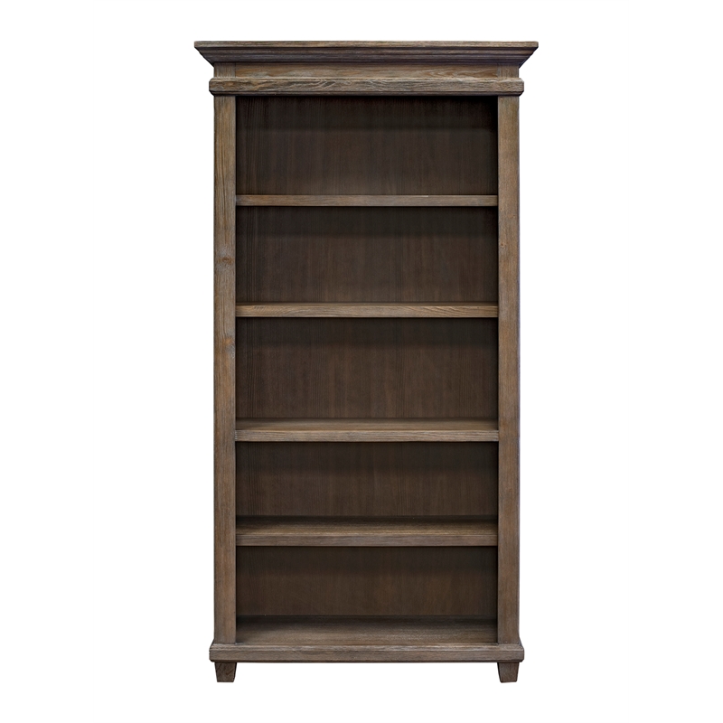 Bowery Hill 5 Shelf Wood Open Bookcase Storage Cabinet in Gray