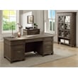 Bowery Hill Glass Display Cabinet Door Wood Bookcase Storage in Gray