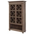 Bowery Hill Glass Display Cabinet Door Wood Bookcase Storage in Gray