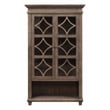 Bowery Hill Glass Display Cabinet Door Wood Bookcase Storage in Gray