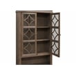 Bowery Hill Glass Display Cabinet Door Wood Bookcase Storage in Gray