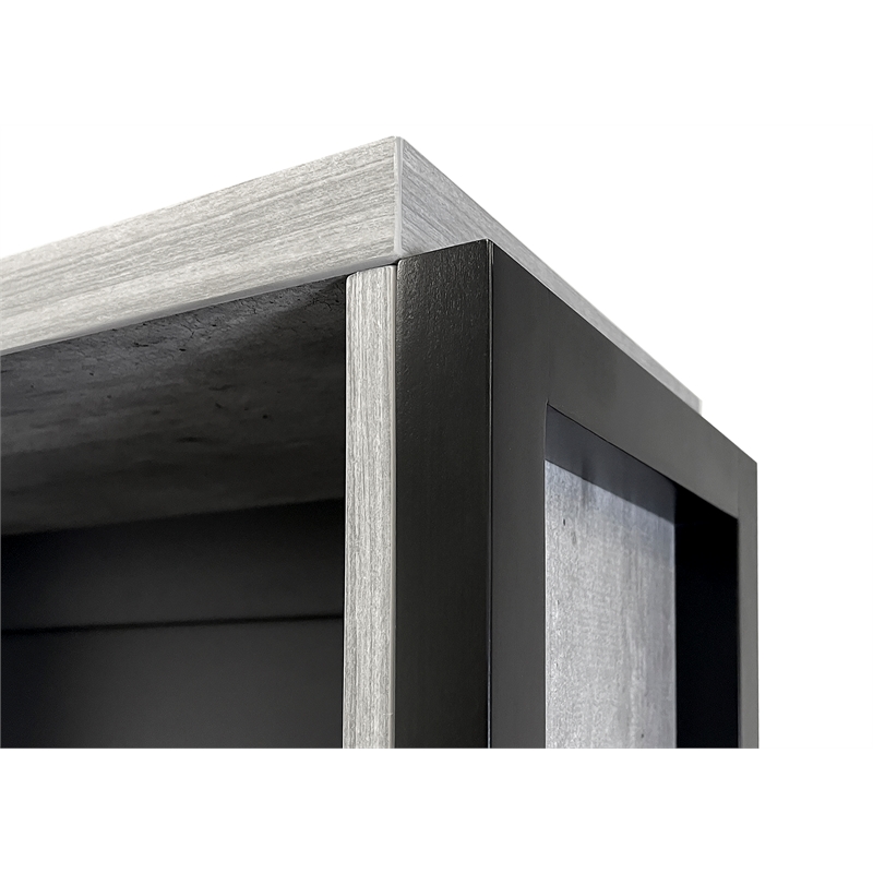Bowery Hill Open Wood Laminate Bookcase Bookcase Fully Assembled - Concrete Gray