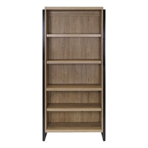 Bowery Hill Modern Open Wood Laminate Bookcase Fully Assembled Light in Brown