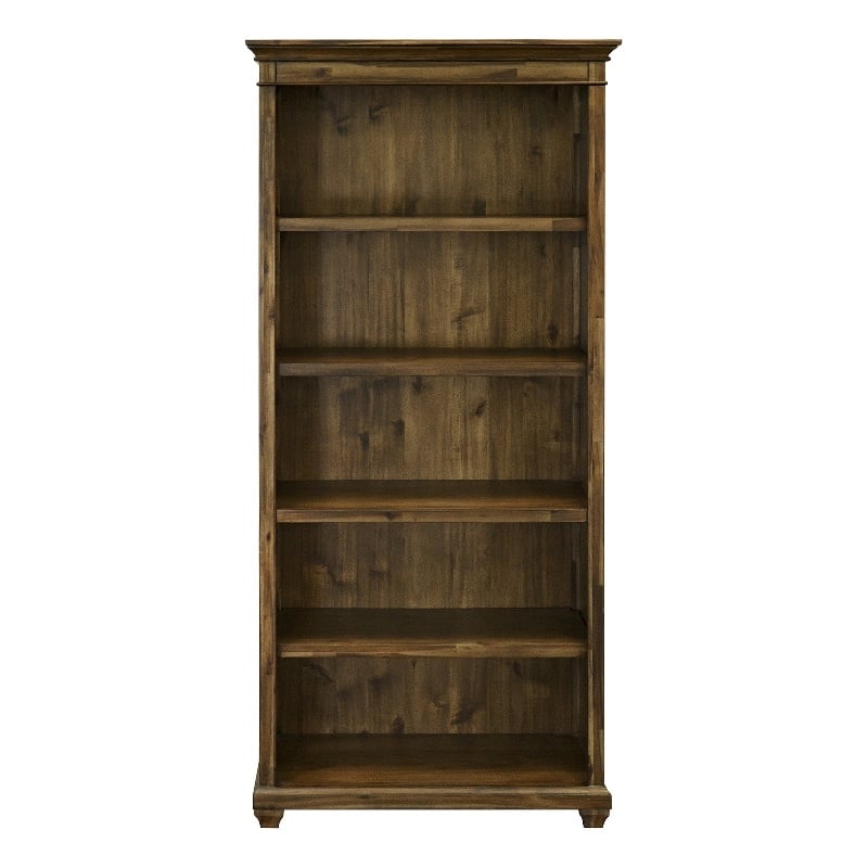 Bowery Hill Wood Open Bookcase Office Storage Fully Assembled in in Brown