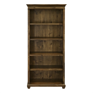 Bowery Hill Wood Open Bookcase Office Storage Fully Assembled in in Brown