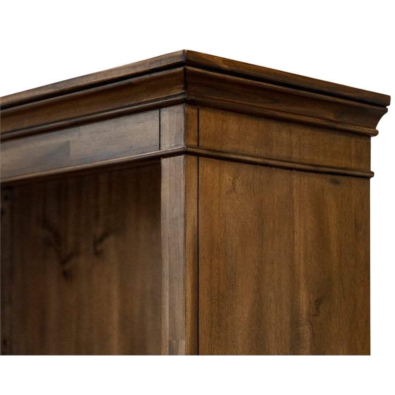 Bowery Hill Wood Open Bookcase Office Storage Fully Assembled in in Brown