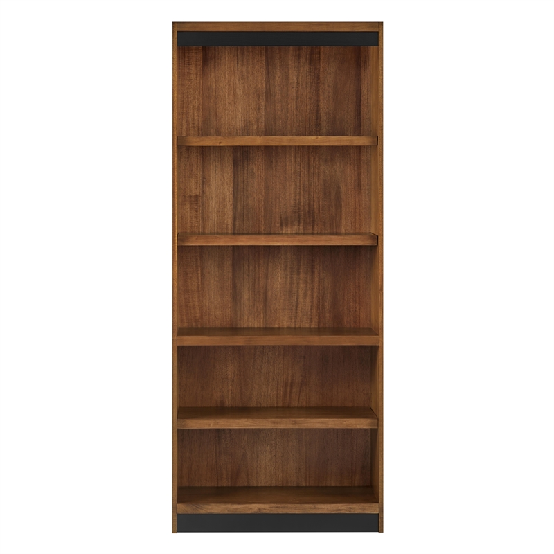 Bowery Hill Wood Open Bookcase Fully Assembled Office Storage in Brown