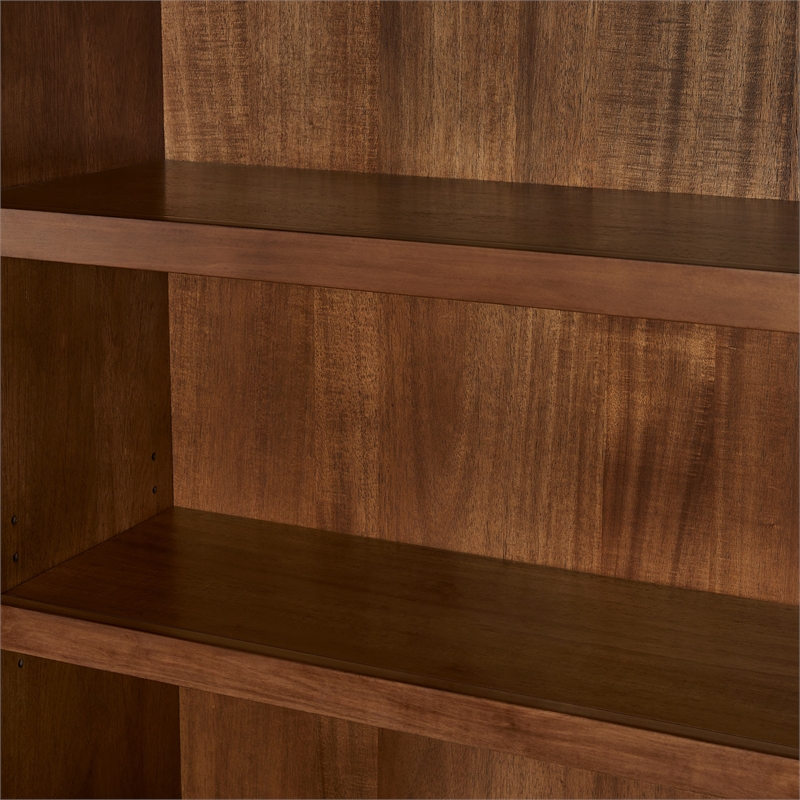 Bowery Hill Wood Open Bookcase Fully Assembled Office Storage in Brown