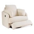 Bowery Hill Contemporary Corner-blocked Frame Oyster Swivel Glider Recliner