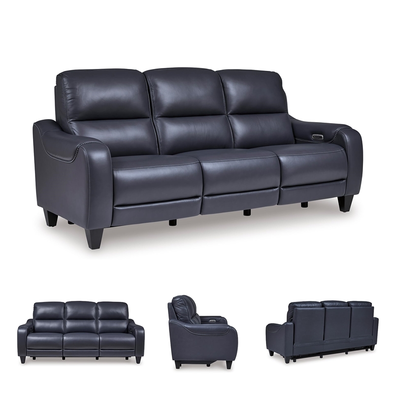 Bowery Hill Contemporary Corner-blocked Frame Ocean Power Reclining Sofa