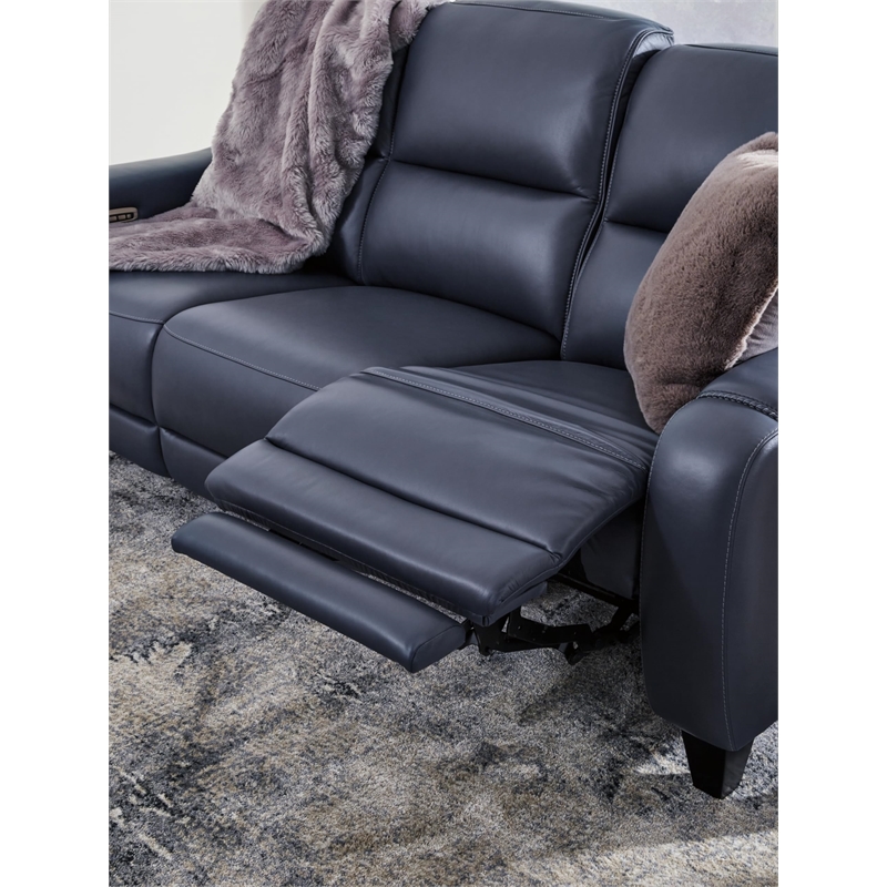 Bowery Hill Contemporary Corner-blocked Frame Ocean Power Reclining Sofa