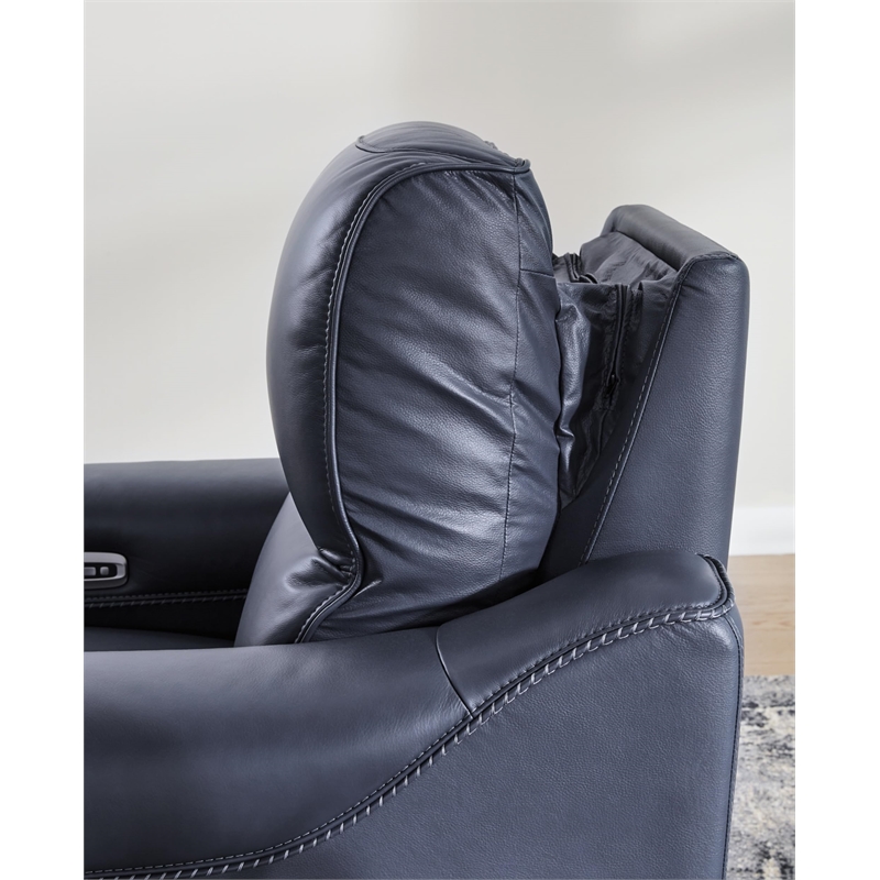 Bowery Hill Contemporary Corner-blocked Frame Ocean Power Recliner