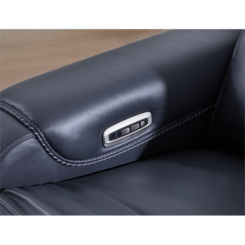Bowery Hill Contemporary Corner-blocked Frame Ocean Power Recliner