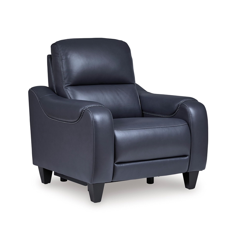 Bowery Hill Contemporary Corner-blocked Frame Ocean Power Recliner