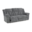 Bowery Hill Contemporary Corner-blocked Frame Tip-Off Slate Power Reclining Sofa