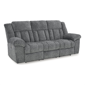 Bowery Hill Contemporary Corner-blocked Frame Tip-Off Slate Power Reclining Sofa