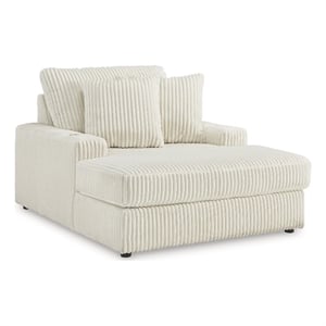 Bowery Hill Contemporary Corner-blocked Frame Chaise in Ivory