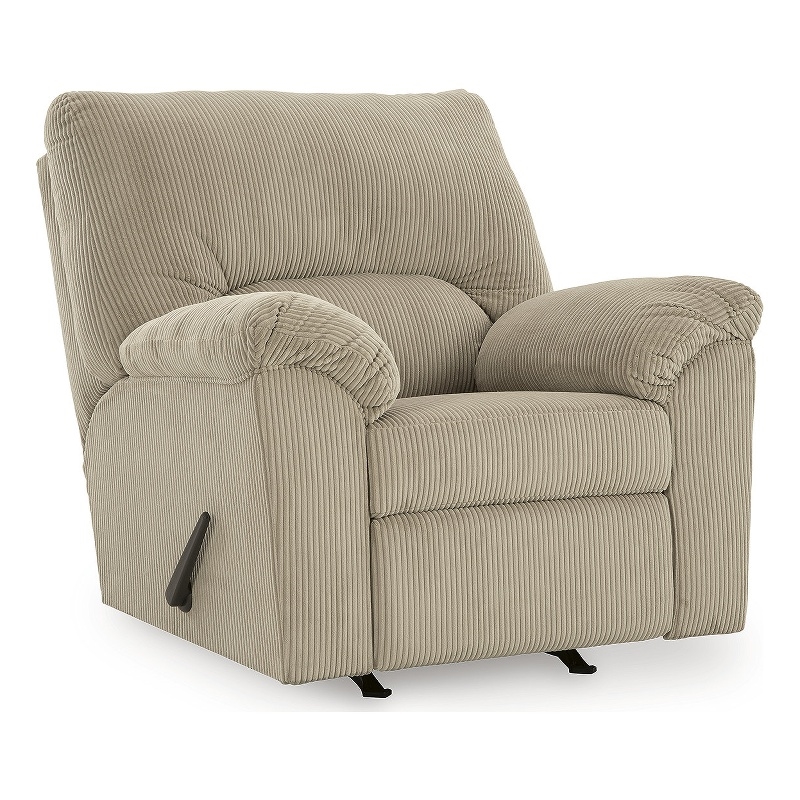Bowery Hill Contemporary Corner-blocked Frame Recliner in Sand