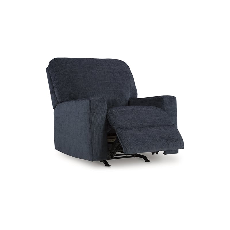 Bowery Hill Contemporary Corner-blocked Frame Recliner in Ink Finish