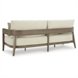 Bowery Hill Contemporary Outdoor Sofa in Dark Brown & White Finish