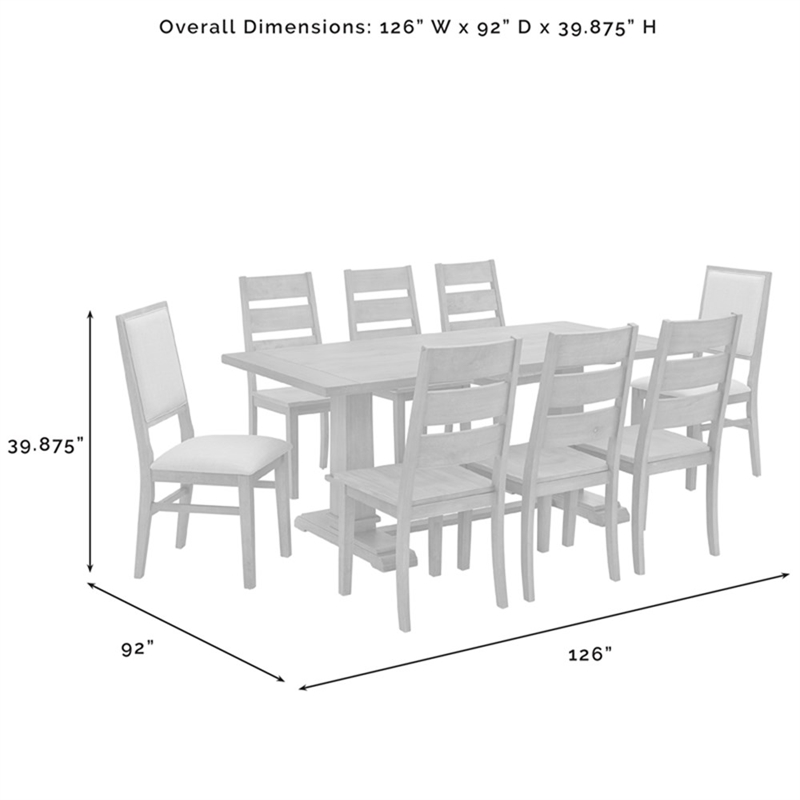 Bowery Hill 9-Piece Dining Table Set in Dark Oak/Creme