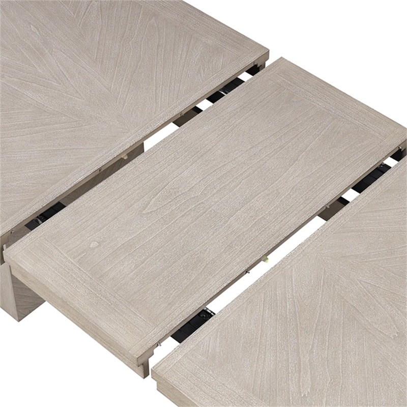 Bowery Hill Wood 7-Piece Dining Table Set in Natural