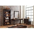 Bowery Hill Set of 3 Credenza Office Writing Desk & Bookcase & Filing Cabinet