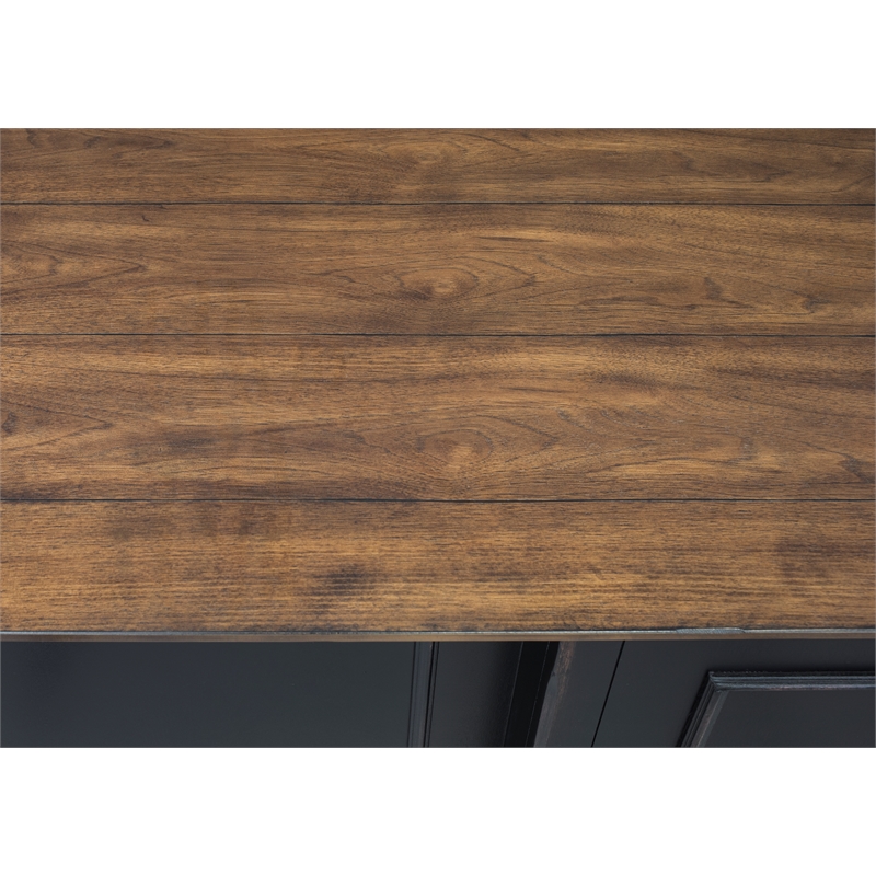 Bowery Hill Set of 2 Credenza Office Desk Writing Table & Bookcase
