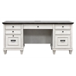 Bowery Hill Set of 3 Credenza Office Desk & Open Bookcase & File Cabinet - White