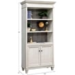 Bowery Hill Set of 3 L-Shaped Office Desk & Bookcase with Doors & File Cabinet