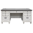 Bowery Hill Set of 3 Double Pedestal Desk & Bookcase with Doors & File Cabinet