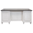 Bowery Hill Set of 3 Double Pedestal Desk & Bookcase with Doors & File Cabinet
