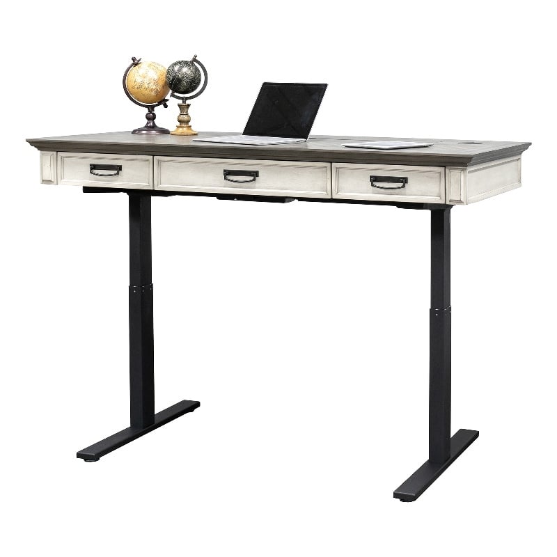 Bowery Hill Set of 3 Writing Office Desk & Bookcase with Doors & File Cabinet
