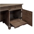 Bowery Hill Set of 3 Credenza Desk & Glass Display Bookcase & Filing Cabinet