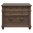 Bowery Hill Set of 3 Credenza Desk & Glass Display Bookcase & Filing Cabinet