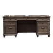 Bowery Hill Set of 3 Credenza Office Desk & Open Bookcase & Filing Cabinet