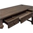 Bowery Hill Set of 2 Open L-Desk & Return Writing Desk & Glass Display Bookcase