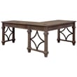 Bowery Hill Set of 2 Open L-Desk & Return Writing Desk & Glass Display Bookcase