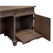Bowery Hill Set of 2 Credenza Desk Writing Table and Glass Display Bookcase