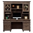 Bowery Hill Set of 2 Credenza Office Desk Writing Table and Open Bookcase - Gray