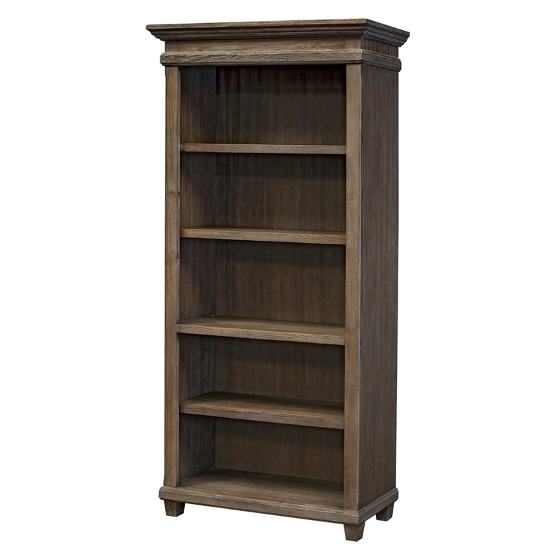 Bowery Hill Set of 2 Credenza Office Desk Writing Table and Open Bookcase - Gray