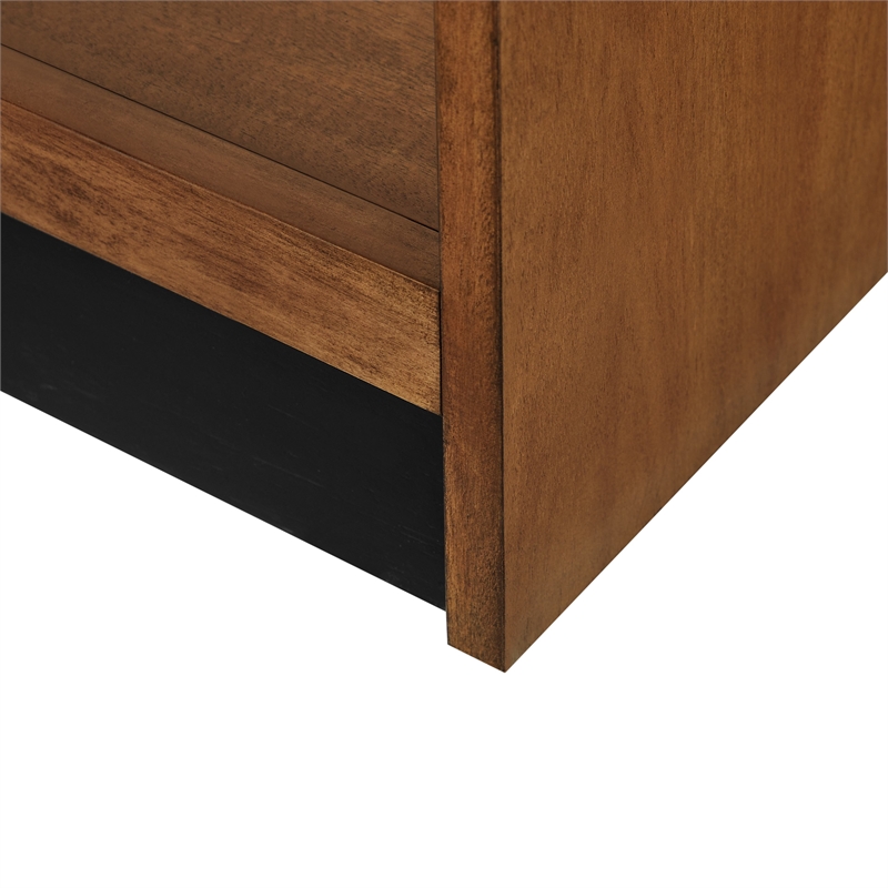 Bowery Hill Set of 2 Open Bookcases Fully Assembled in Rich Medium Brown