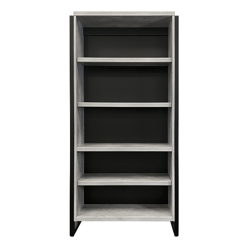 Bowery Hill Set of 2 Open Laminate Bookcases Fully Assembled in Gray