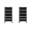 Bowery Hill Set of 2 Open Laminate Bookcases Fully Assembled in Gray