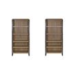 Bowery Hill Set of 2 Open Laminate Bookcases Fully Assembled in Light Brown