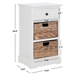 Bowery Hill Transitional Wood Distressed Side Storage Side Table in Cream