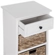 Bowery Hill Transitional Wood Distressed Side Storage Side Table in Cream