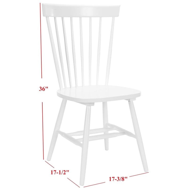 Bowery Hill Contemporary Oak Dining Chair in White (Set Of 2)