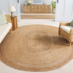 Bowery Hill Contemporary Natural Contemporary Rug - Oval 4' x 6'