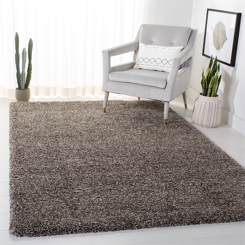 Bowery Hill Transitional Polypropylene Gray Shag Rug - 5'1